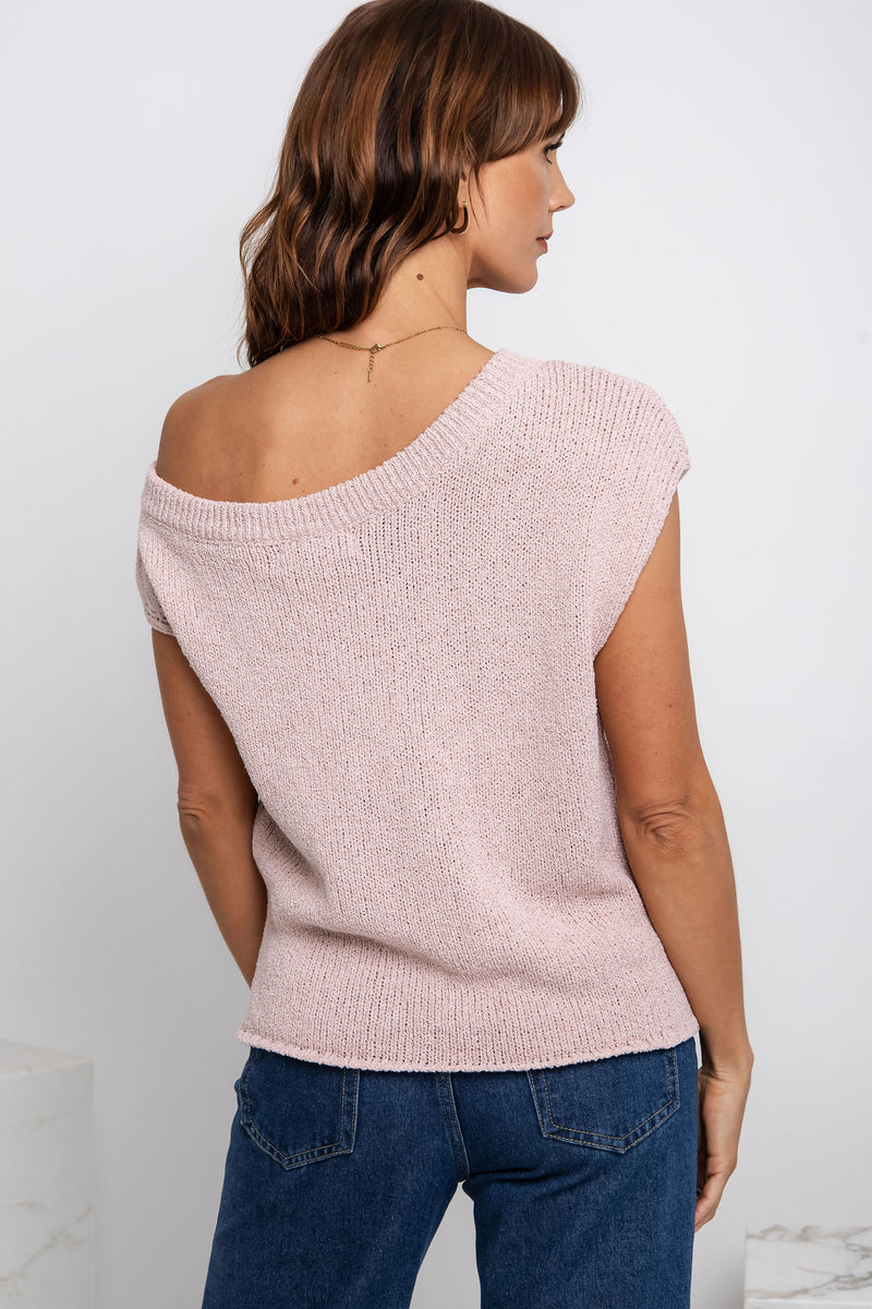 Avalon Off-The-Shoulder Top - Blush Pink - The Self Styler