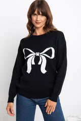 Kenzie Bow Knit - Black - The Self Styler