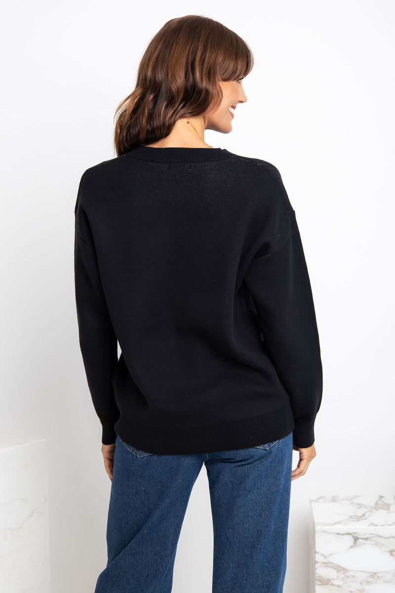 Kenzie Bow Knit - Black - The Self Styler