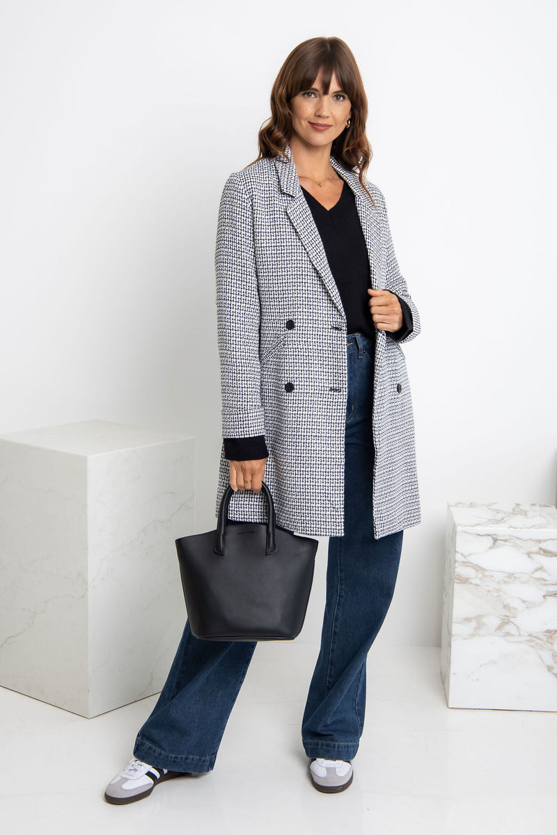 Valentina Coat - Black and White - The Self Styler