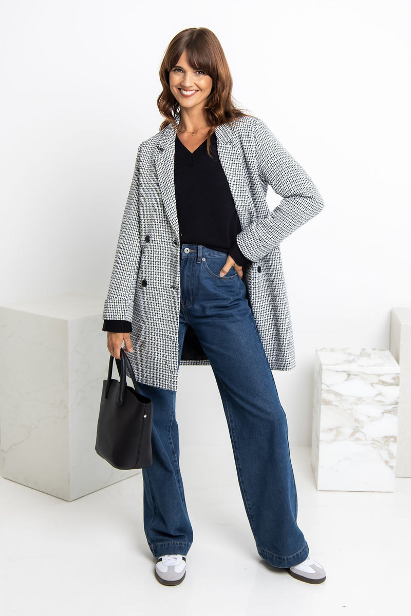 Valentina Coat - Black and White - The Self Styler