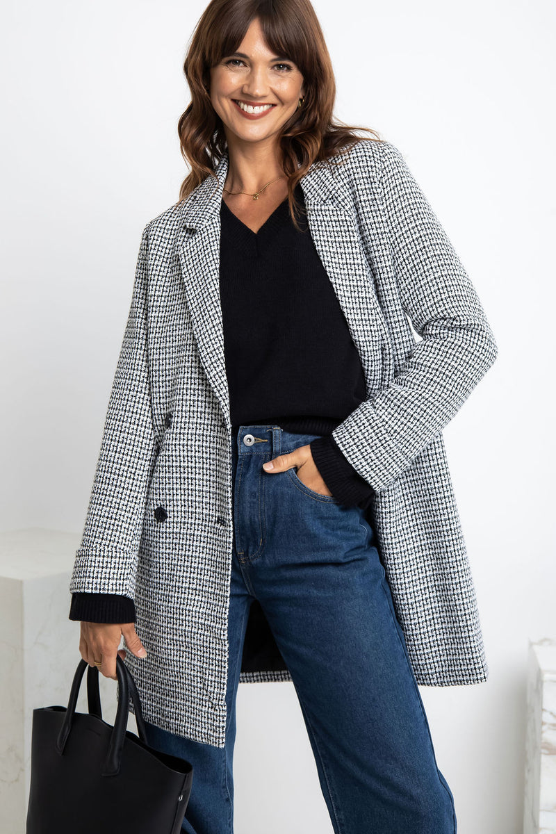 Valentina Coat - Black and White - The Self Styler