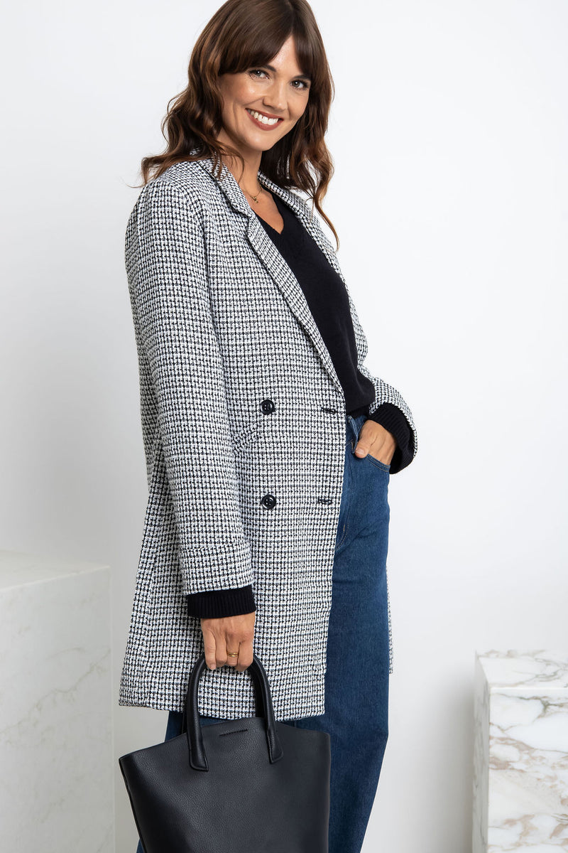 Valentina Coat - Black and White - The Self Styler