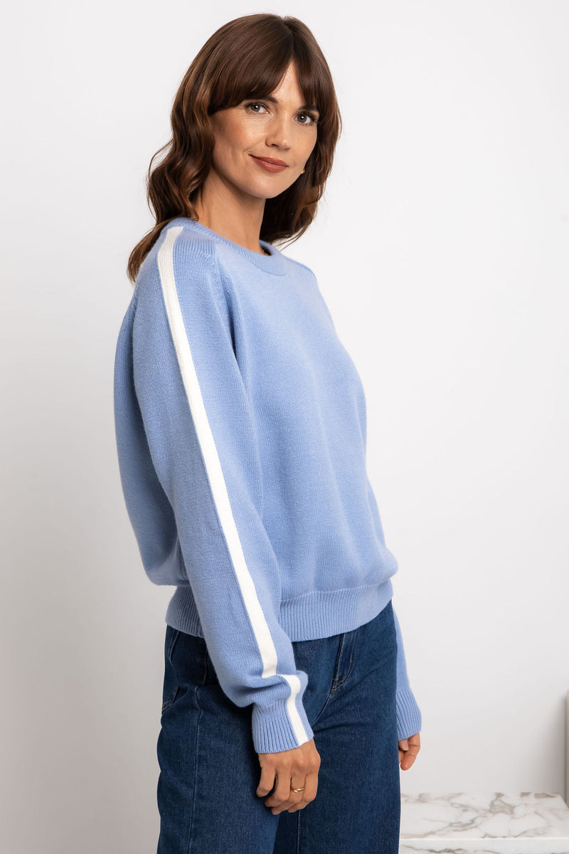Madison Stripe Knit Jumper - Blue - The Self Styler
