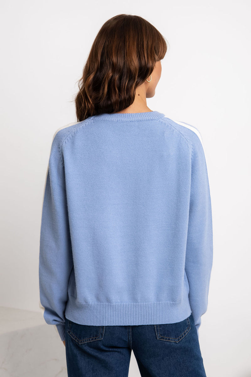 Madison Stripe Knit Jumper - Blue - The Self Styler