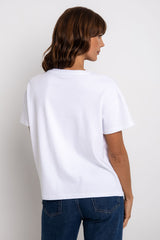 Zora Side Cinch Tee - White - The Self Styler