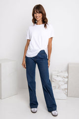Zora Side Cinch Tee - White - The Self Styler