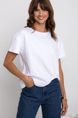 Zora Side Cinch Tee - White - The Self Styler