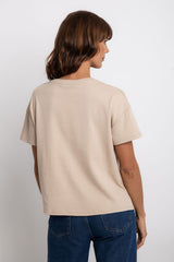 Zora Side Cinch Tee - Latte - The Self Styler