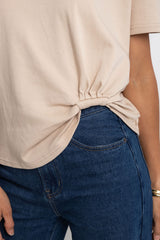 Zora Side Cinch Tee - Latte - The Self Styler