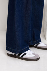 Kennedy Tie-Waist Wide-Leg Jeans - Indigo - The Self Styler