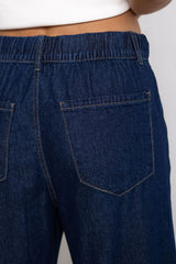 Kennedy Tie-Waist Wide-Leg Jeans - Indigo - The Self Styler