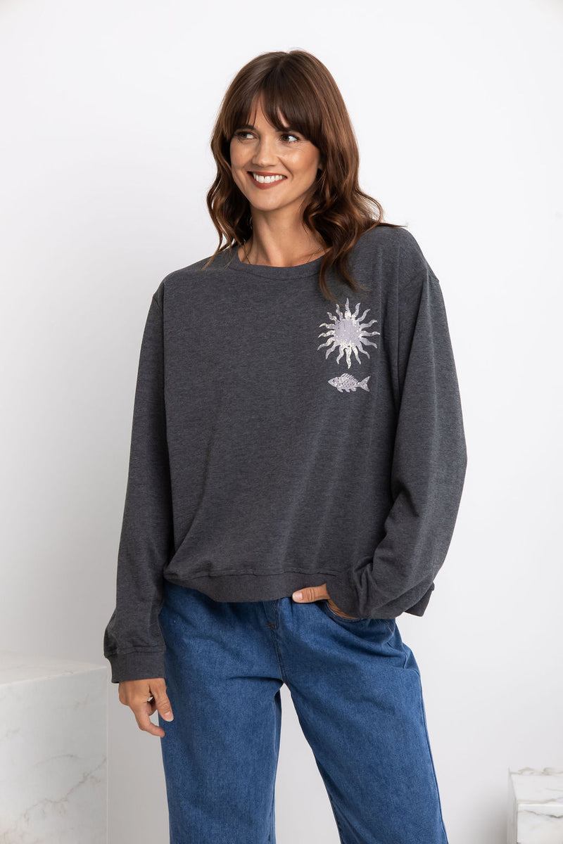 Siren Long Sleeve Graphic Top - Mermaid Print - The Self Styler