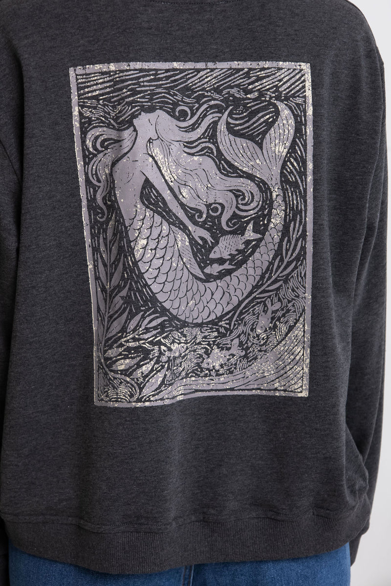 Siren Long Sleeve Graphic Top - Mermaid Print - The Self Styler