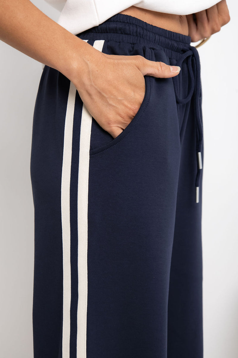 Ziggy Jogger Stripe Pant - Navy - The Self Styler