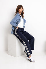 Ziggy Jogger Stripe Pant - Navy - The Self Styler