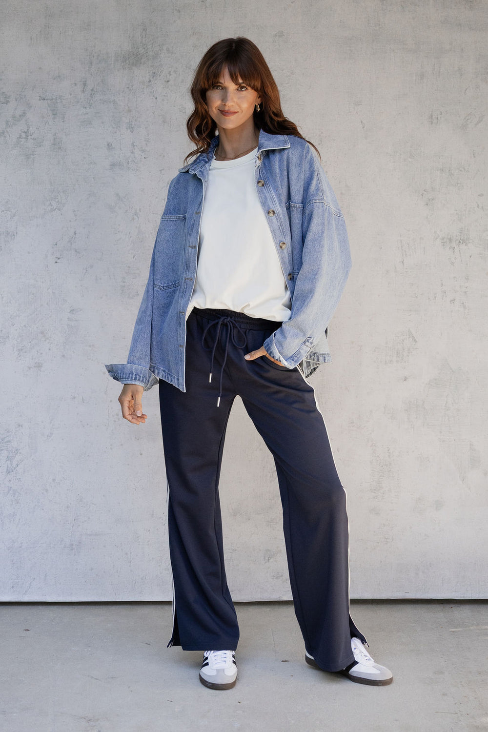 パンツ Stripe skert pant approved by siva Ziggy Jogger Stripe Pant - Navy – The Self Styler