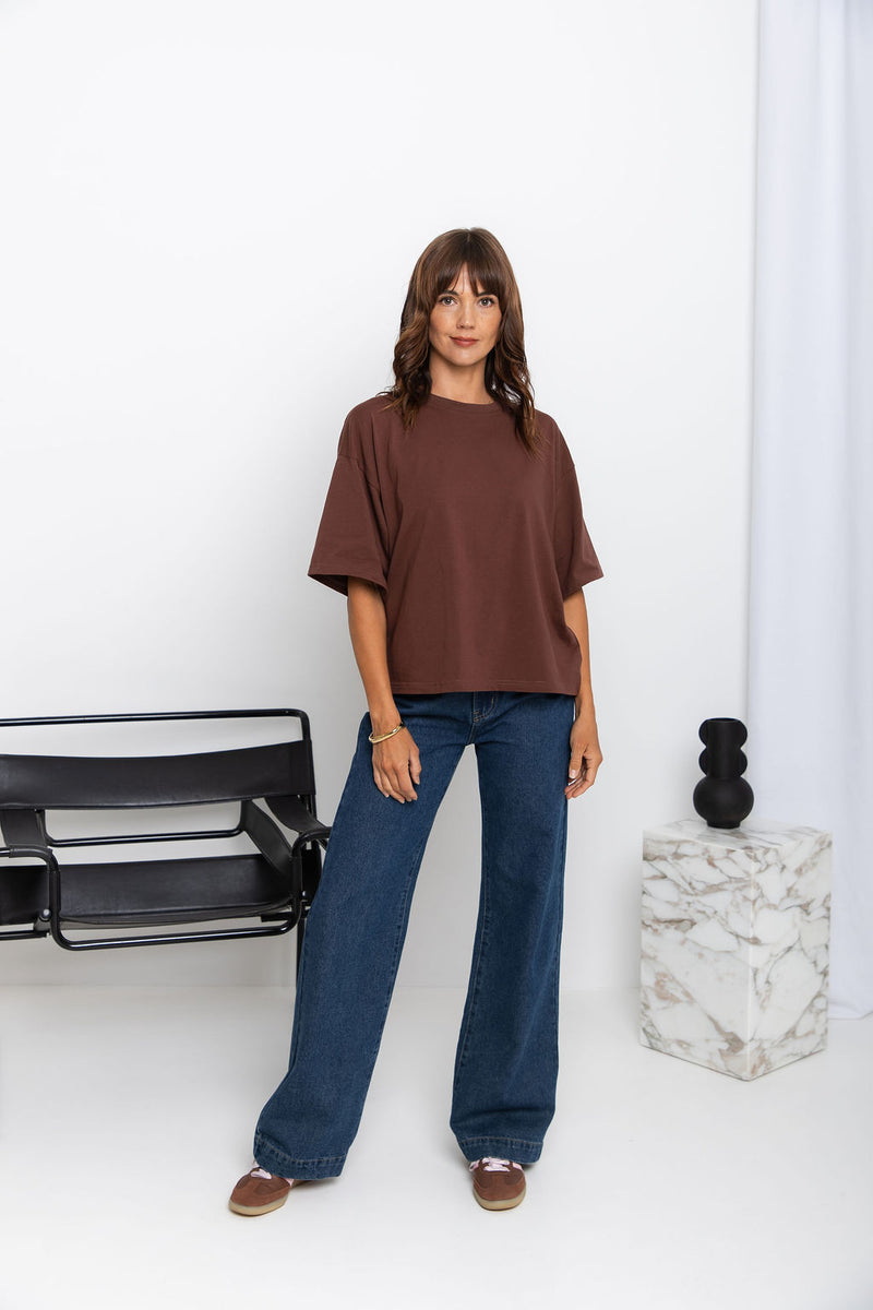 Koah Boxy-Fit Tee - Chocolate - The Self Styler