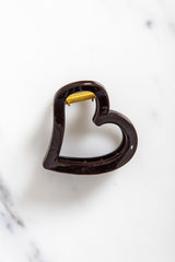 Holly Heart Claw Clip - Dark Brown - The Self Styler