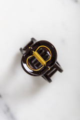 Holly Heart Claw Clip - Dark Brown - The Self Styler
