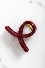 Leah Loop Claw Clip - Burgundy - The Self Styler