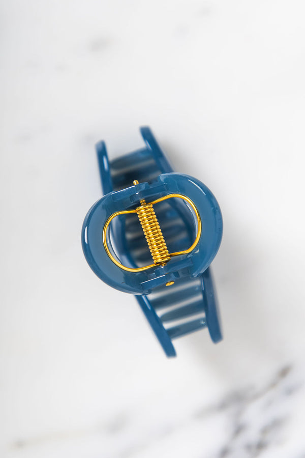 Harlow Heart Claw Clip - Opaque Blue - The Self Styler