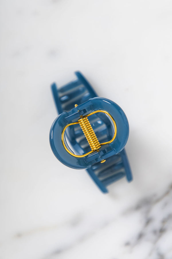 Leah Loop Claw Clip - Blue - The Self Styler