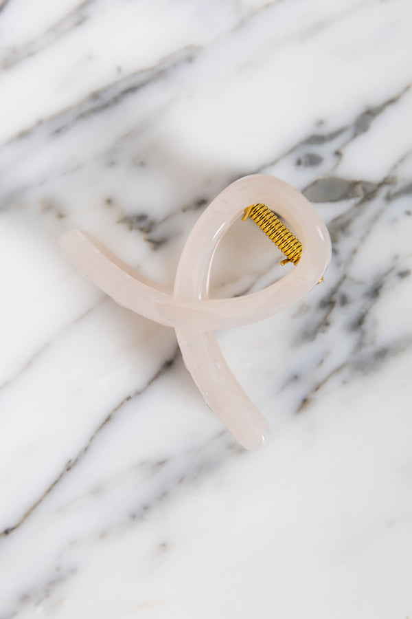 Leah Loop Claw Clip - Milky White - The Self Styler