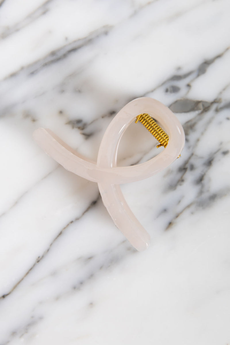 Leah Loop Claw Clip - Milky White - The Self Styler