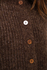 Jayla Knit Cardigan - Chocolate Marle - The Self Styler