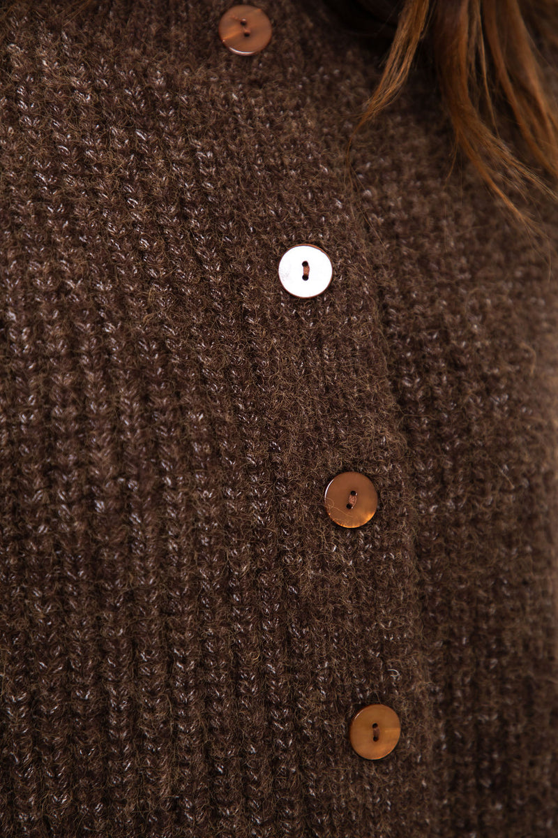Jayla Knit Cardigan - Chocolate Marle - The Self Styler