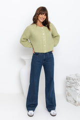 Jayla Knit Cardigan - Pistachio Marle - The Self Styler