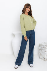 Jayla Knit Cardigan - Pistachio Marle - The Self Styler