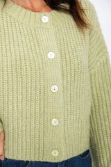 Jayla Knit Cardigan - Pistachio Marle - The Self Styler