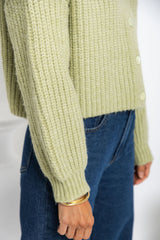 Jayla Knit Cardigan - Pistachio Marle - The Self Styler