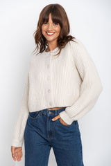 Jayla Knit Cardigan - Cream Marle - The Self Styler