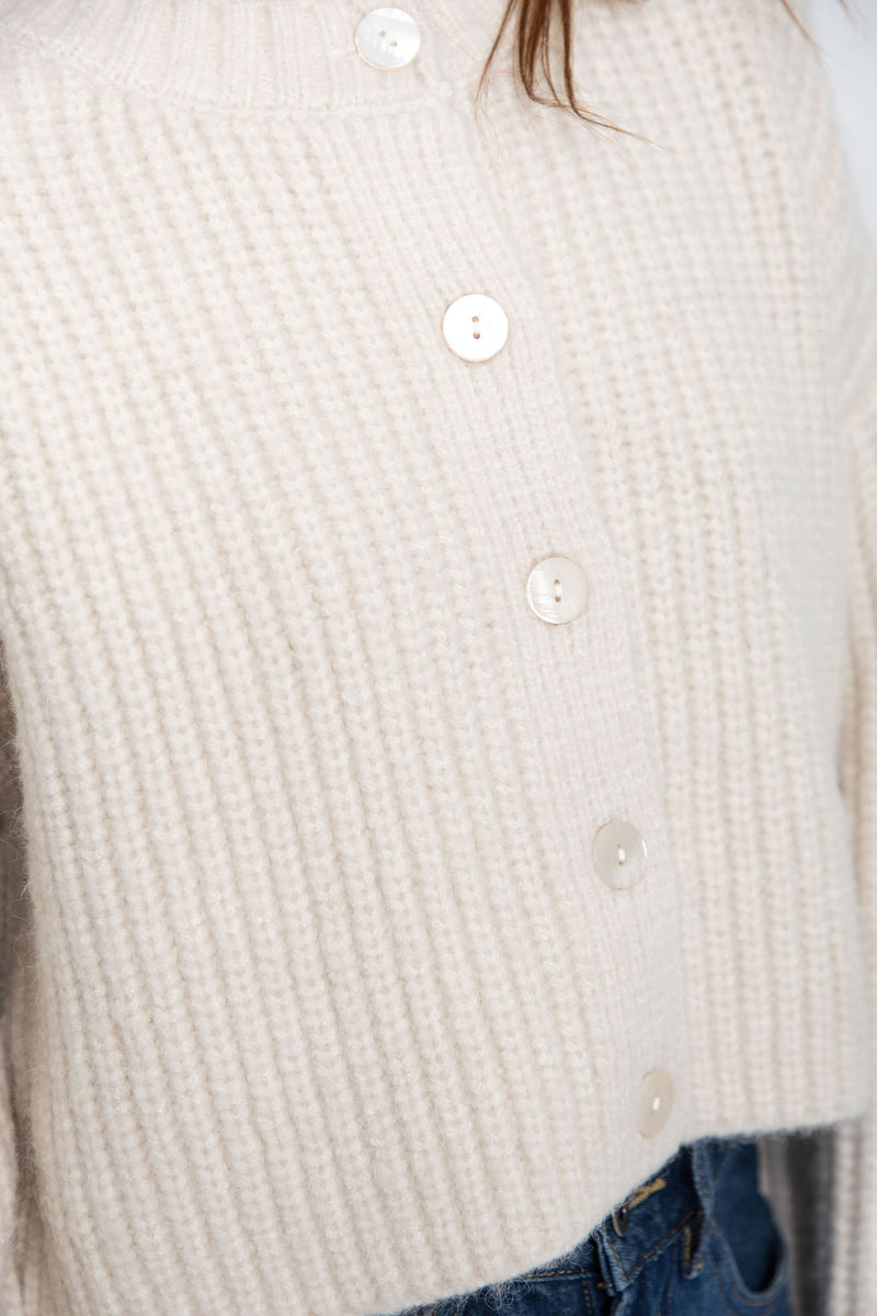 Jayla Knit Cardigan - Cream Marle - The Self Styler
