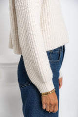 Jayla Knit Cardigan - Cream Marle - The Self Styler