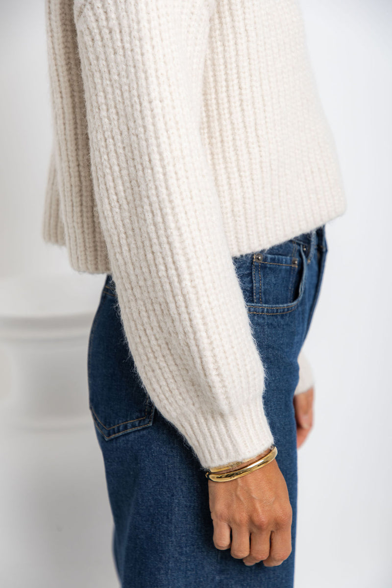 Jayla Knit Cardigan - Cream Marle - The Self Styler