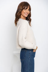 Jayla Knit Cardigan - Cream Marle - The Self Styler