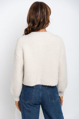 Jayla Knit Cardigan - Cream Marle - The Self Styler