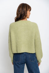 Jayla Knit Cardigan - Pistachio Marle - The Self Styler