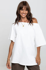 Arden Off-The-Shoulder Tee - White - The Self Styler