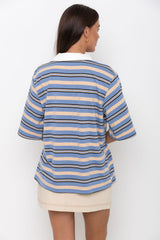 Louie Stripe Top - Blue - The Self Styler