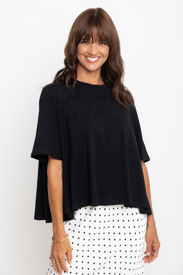 Jude Cotton Swing Tee - Black