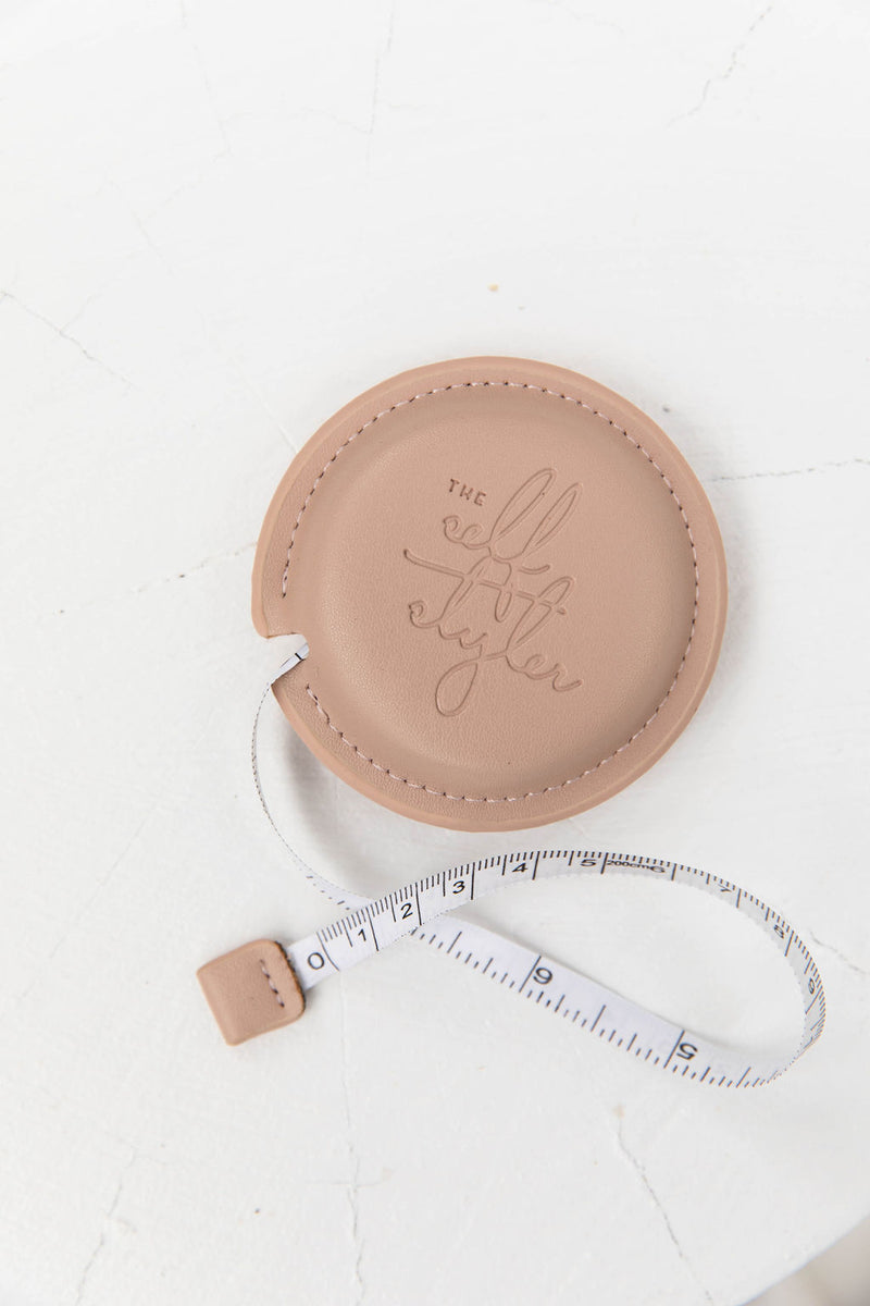 The Self Styler Retractable Measuring Tape - Faux Leather - Beige - The Self Styler