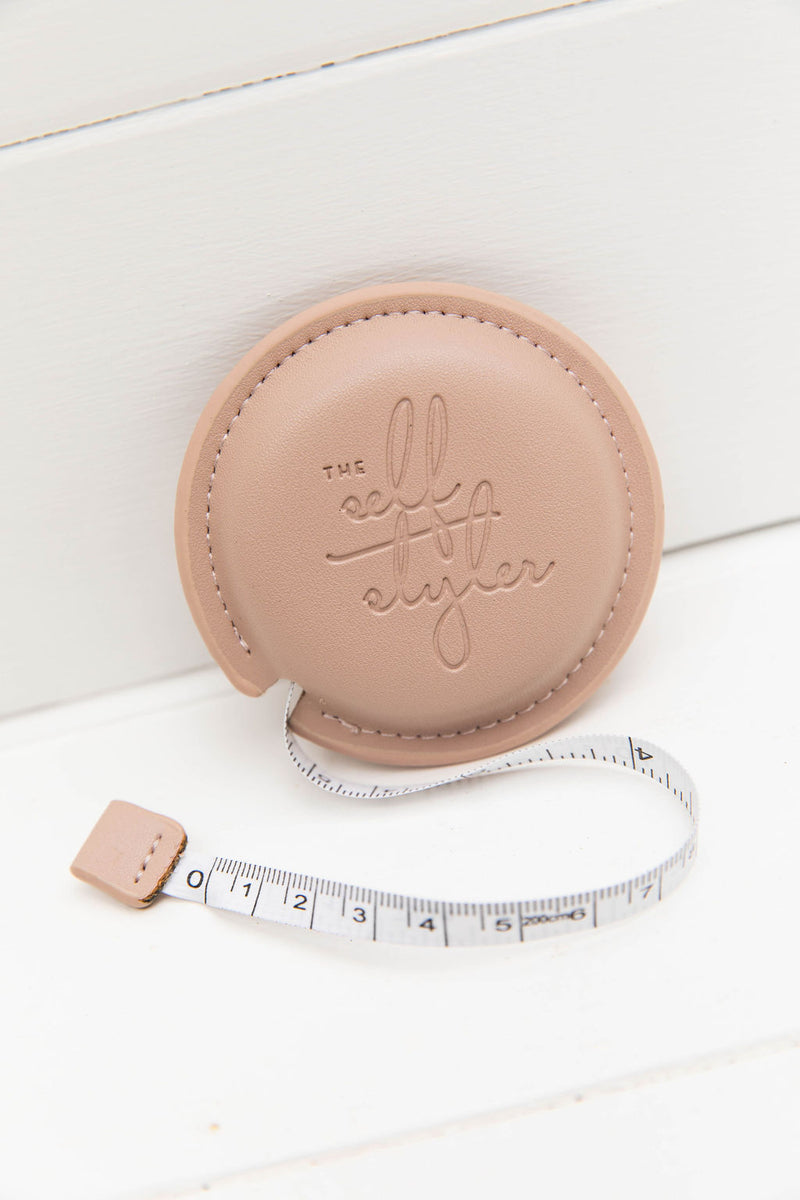 The Self Styler Retractable Measuring Tape - Faux Leather - Beige - The Self Styler