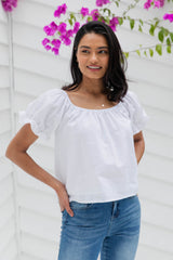 Havana Linen Top - White - The Self Styler