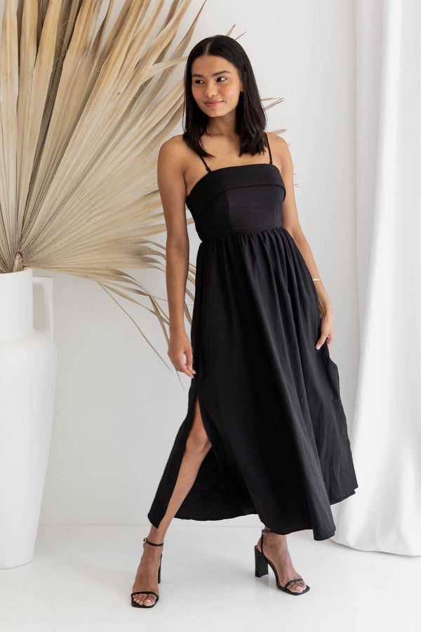 Oaklynn Maxi Dress - Black - The Self Styler