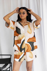 Micah Shirt- Abstract Copper Print - The Self Styler